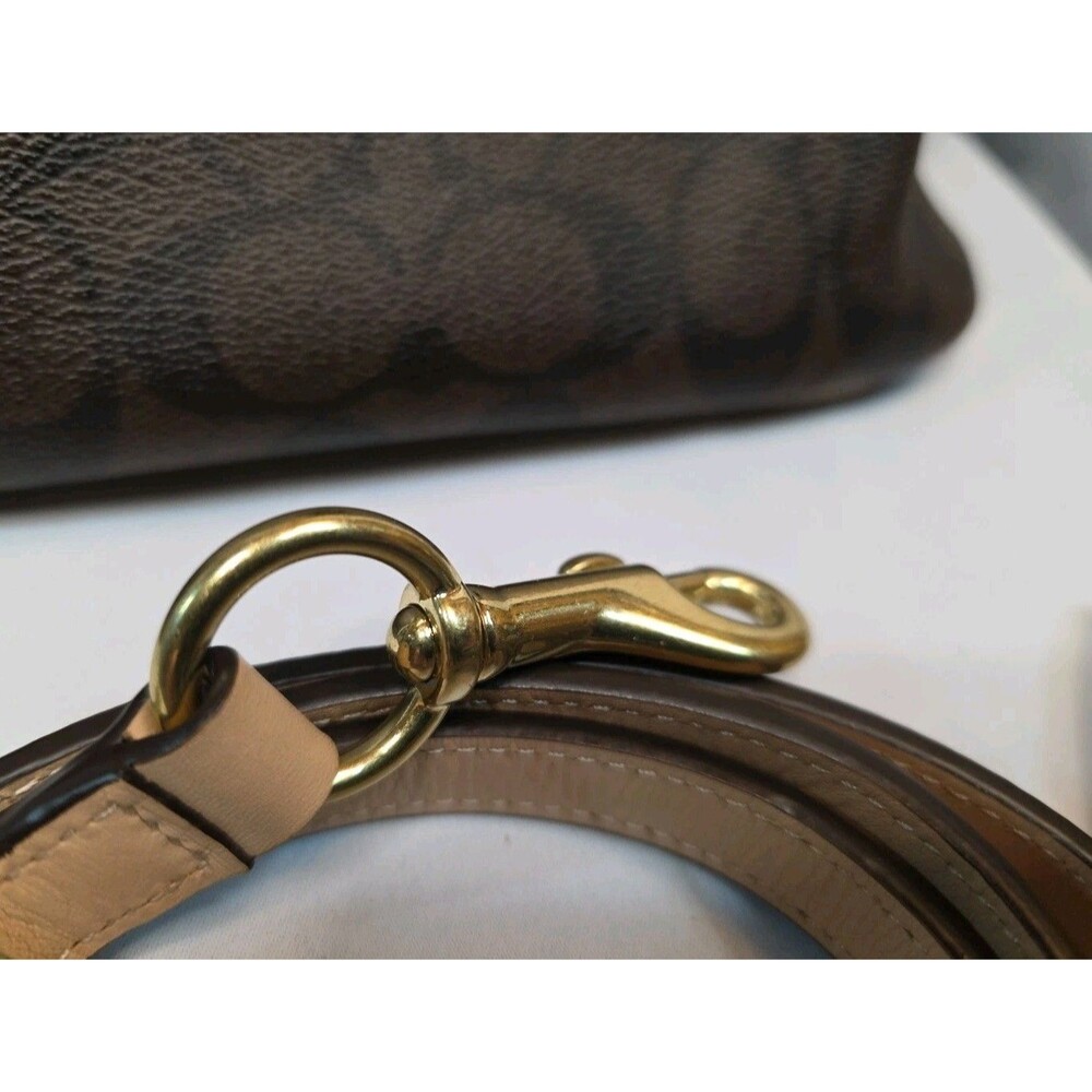 Coach Signature Peyton Cora Domed Satchel Bag Brown Coated Canvas F26184 - Picture 14 of 16